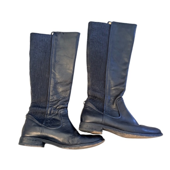 Frye Melissa Scrunch Tall Riding Boots Black Size 8 - Picture 3 of 9